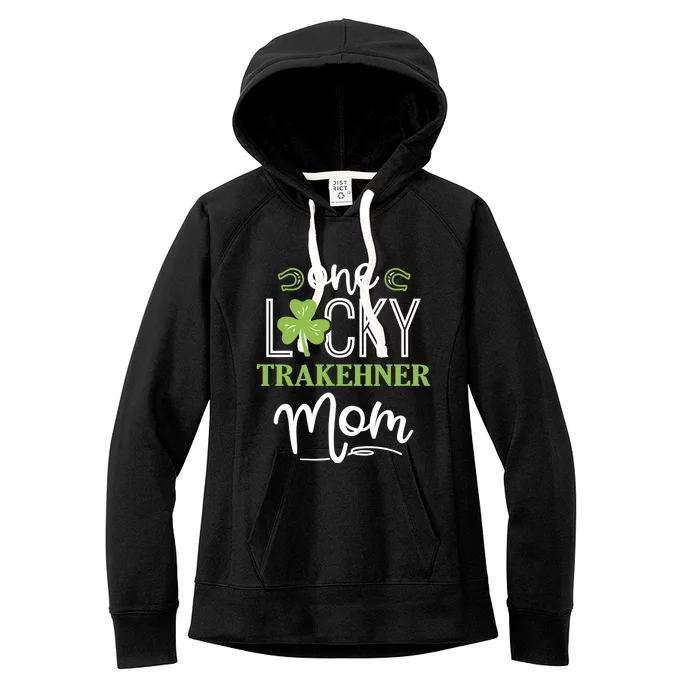 One Lucky Trakehner Horse Mom Irish Horseback Riding Meaningful Gift Women's Fleece Hoodie