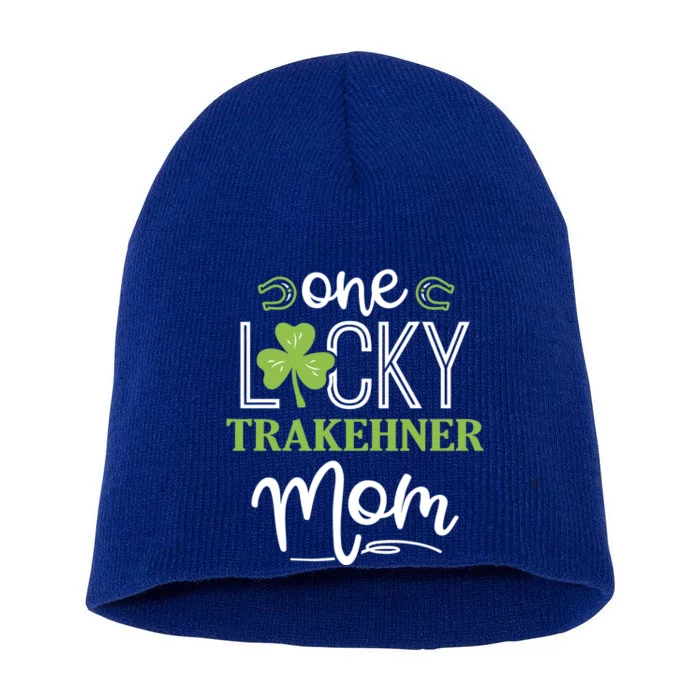 One Lucky Trakehner Horse Mom Irish Horseback Riding Meaningful Gift Short Acrylic Beanie