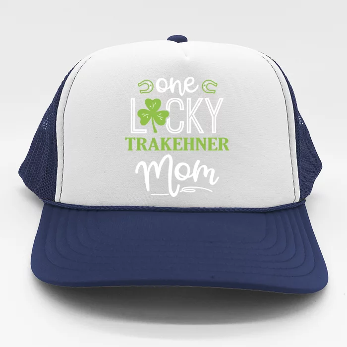 One Lucky Trakehner Horse Mom Irish Horseback Riding Meaningful Gift Trucker Hat