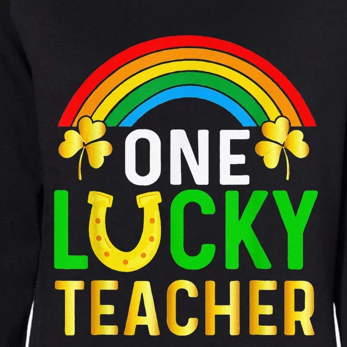 One Lucky Teacher Gift Saint Patrick's Day Shamrock Leopard Womens California Wash Sweatshirt