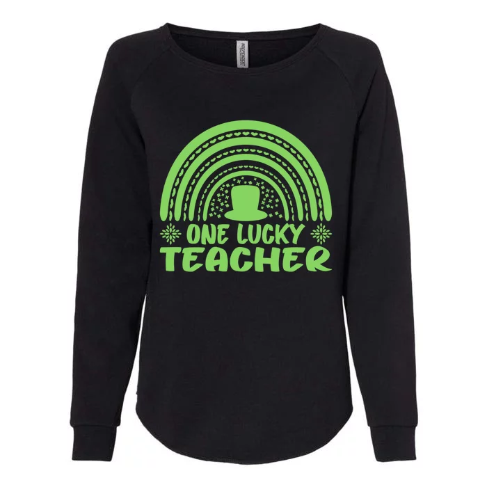 One Lucky Teacher St Patrick's Day Funny For Teacher Gift Womens California Wash Sweatshirt