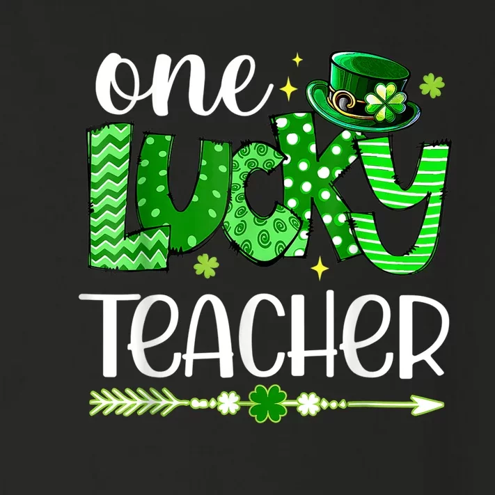 One Lucky Teacher Happy St Patricks Day Cute Green Shamrock Toddler Long Sleeve Shirt