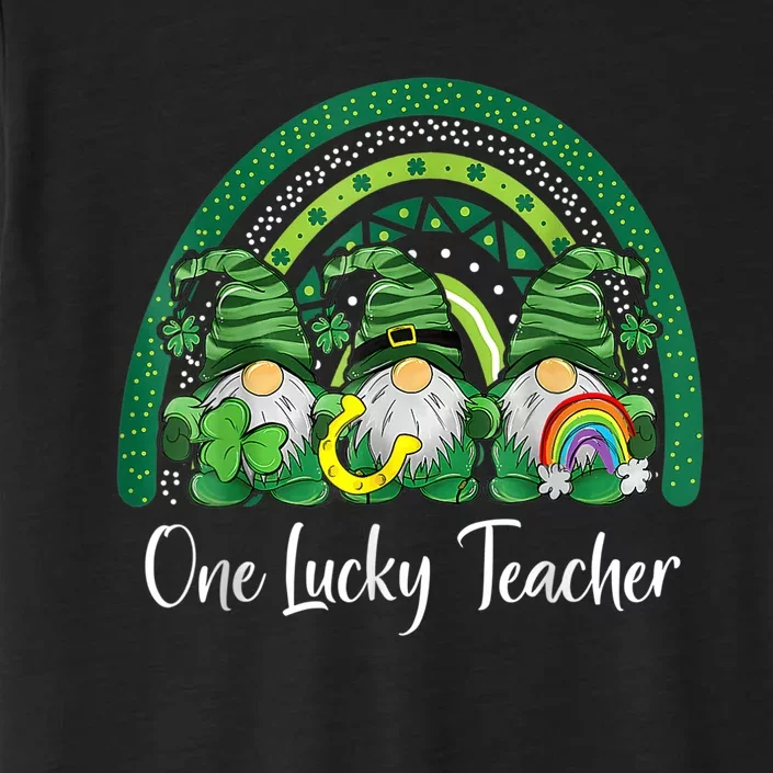 One Lucky Teacher Gnomes Happy St Patricks Day Rainbow Gnome ChromaSoft Performance T-Shirt