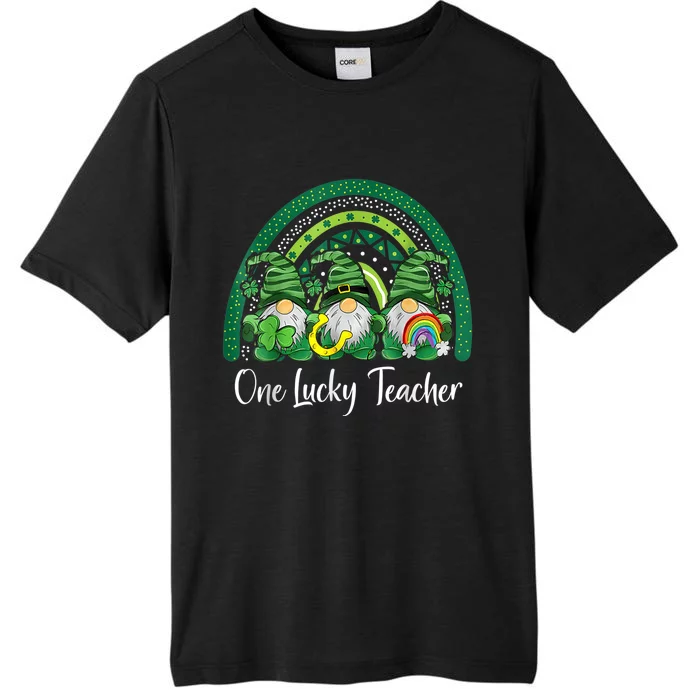 One Lucky Teacher Gnomes Happy St Patricks Day Rainbow Gnome ChromaSoft Performance T-Shirt