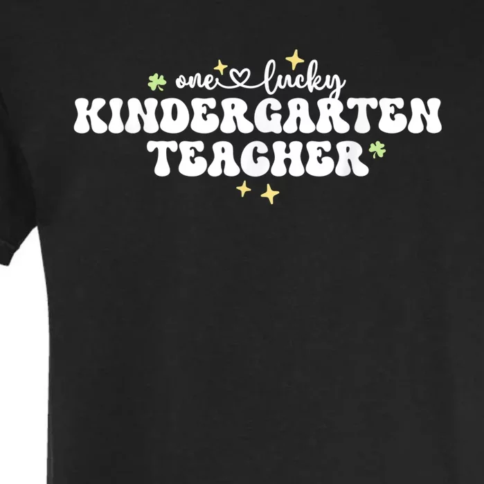 One Lucky Teacher Retro Kindergarten Teacher St Patricks Day Garment-Dyed Heavyweight T-Shirt