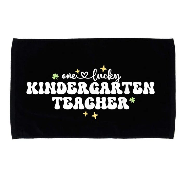 One Lucky Teacher Retro Kindergarten Teacher St Patricks Day Microfiber Hand Towel