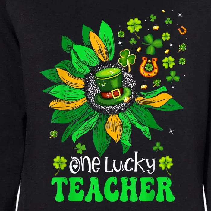 One Lucky Teacher St Patrick's Day Sunflower Womens California Wash Sweatshirt