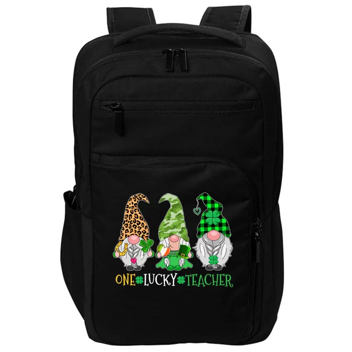 One Lucky Teacher Gnome St Patricks Day Gnomes Teacher Cute Gift Impact Tech Backpack