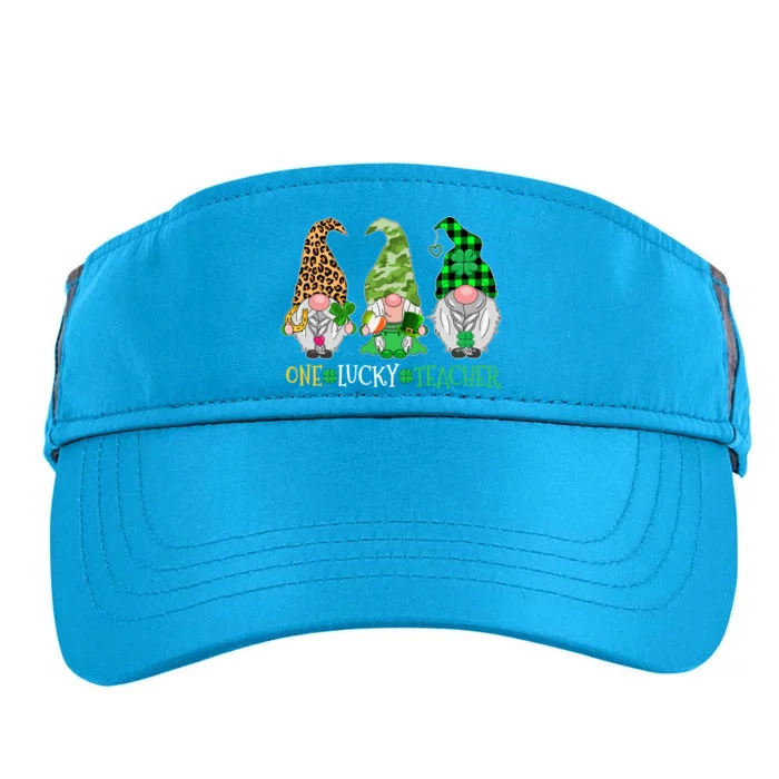 One Lucky Teacher Gnome St Patricks Day Gnomes Teacher Cute Gift Adult Drive Performance Visor