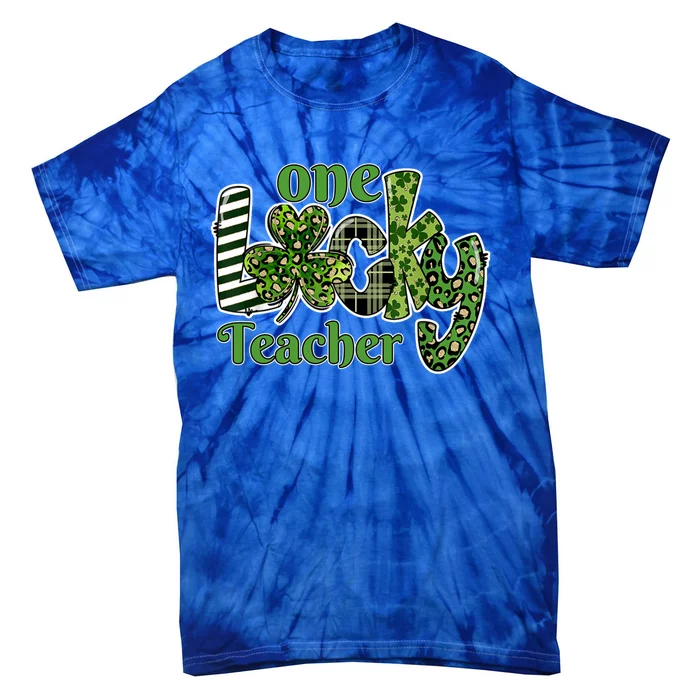 One Lucky Teacher Cute Gift School Teachers Gift St Patricks Day Gift Tie-Dye T-Shirt