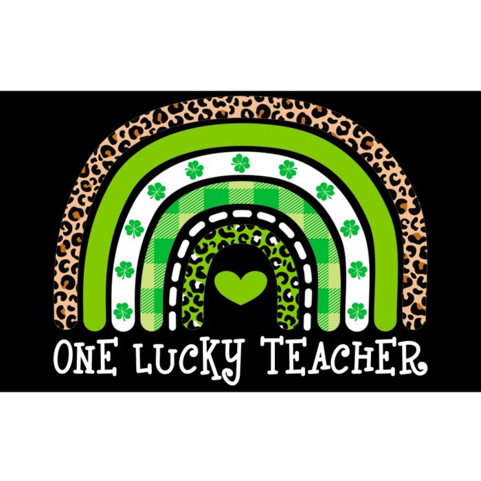 One Lucky Teacher Rainbow Leopard Bumper Sticker