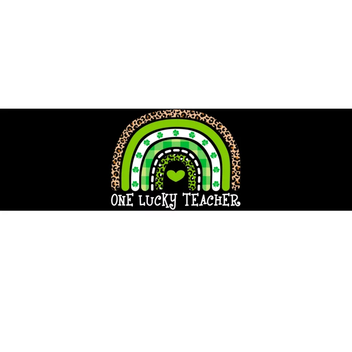 One Lucky Teacher Rainbow Leopard Bumper Sticker