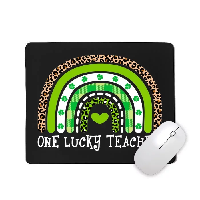 One Lucky Teacher Rainbow Leopard Mousepad