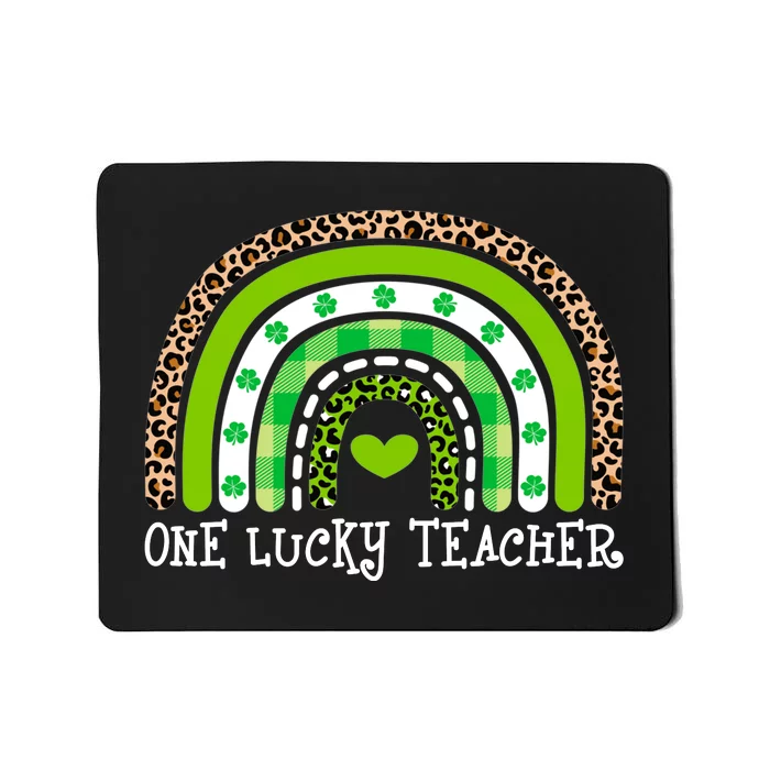 One Lucky Teacher Rainbow Leopard Mousepad