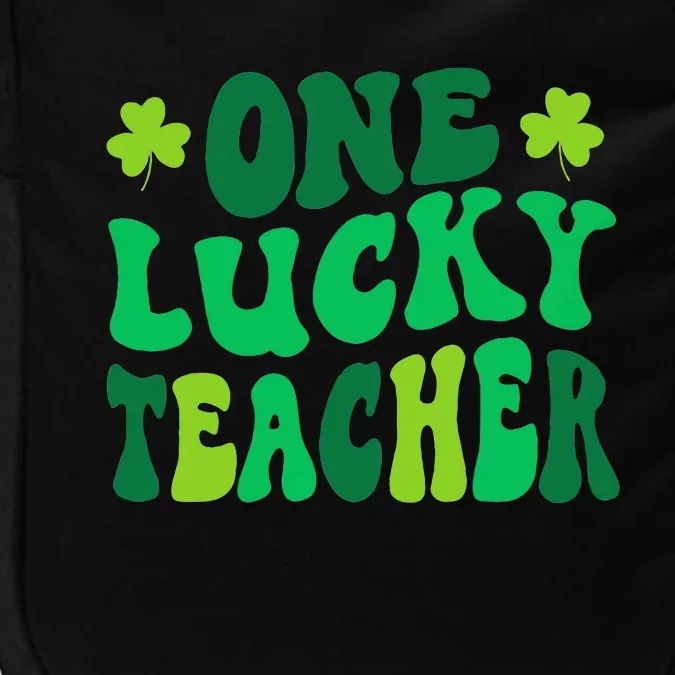 One Lucky Teacher Retro Groovy Shamrock St Patricks Day Impact Tech Backpack