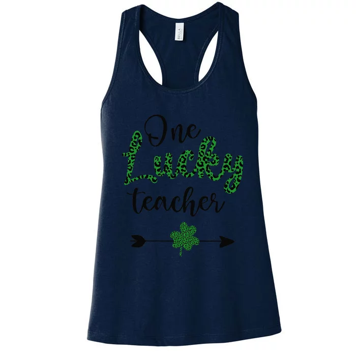 One Lucky Teacher St Patricks Day Gift For Teachers Women's Racerback Tank