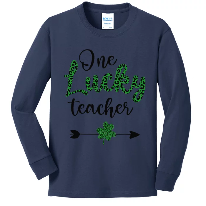 One Lucky Teacher St Patricks Day Gift For Teachers Kids Long Sleeve Shirt