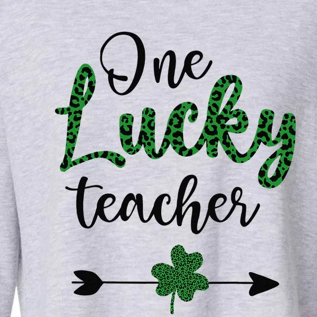 One Lucky Teacher St Patricks Day Gift For Teachers Cropped Pullover Crew