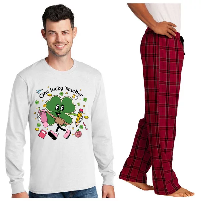 One Lucky Teacher St PatrickS Day Long Sleeve Pajama Set