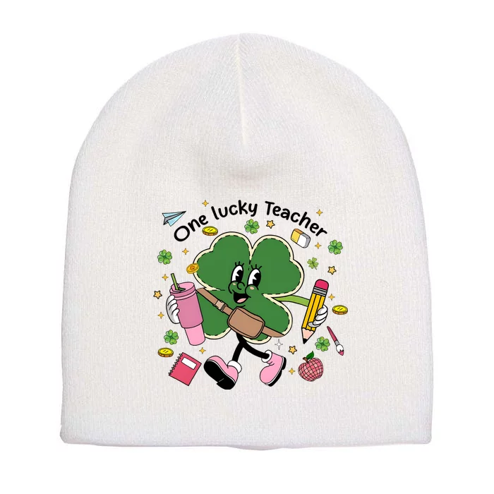 One Lucky Teacher St PatrickS Day Short Acrylic Beanie