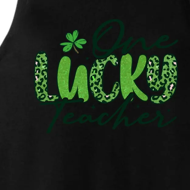 One Lucky Teacher St Patrick's Day Ladies Tri-Blend Wicking Tank