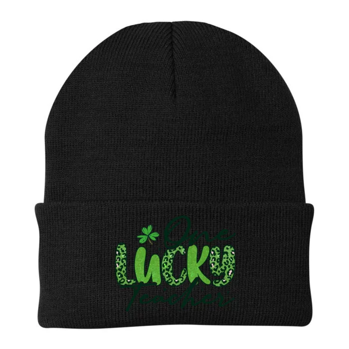 One Lucky Teacher St Patrick's Day Knit Cap Winter Beanie