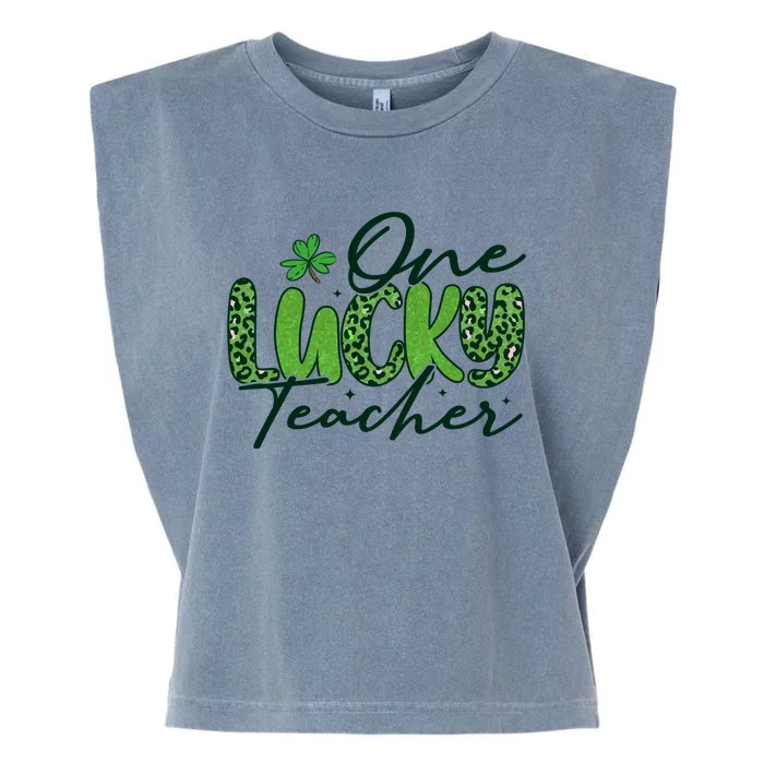 One Lucky Teacher St Patrick's Day Garment-Dyed Women's Muscle Tee