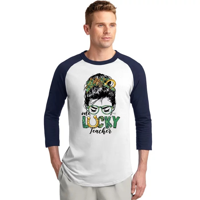 One Lucky Teacher St Patrick's Day Baseball Sleeve Shirt