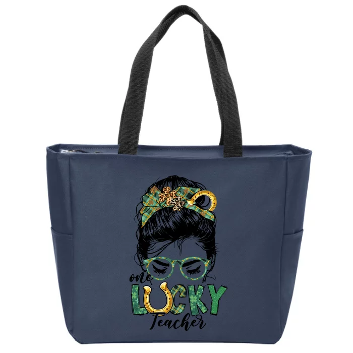 One Lucky Teacher St Patrick's Day Zip Tote Bag