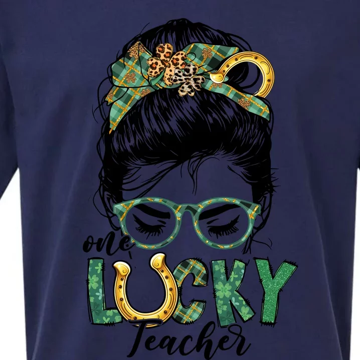 One Lucky Teacher St Patrick's Day Sueded Cloud Jersey T-Shirt