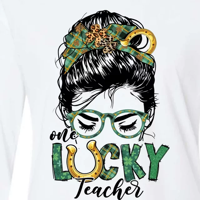 One Lucky Teacher St Patrick's Day Womens Cotton Relaxed Long Sleeve T-Shirt