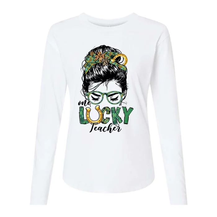 One Lucky Teacher St Patrick's Day Womens Cotton Relaxed Long Sleeve T-Shirt