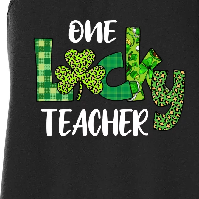 One Lucky Teacher St Women's Racerback Tank