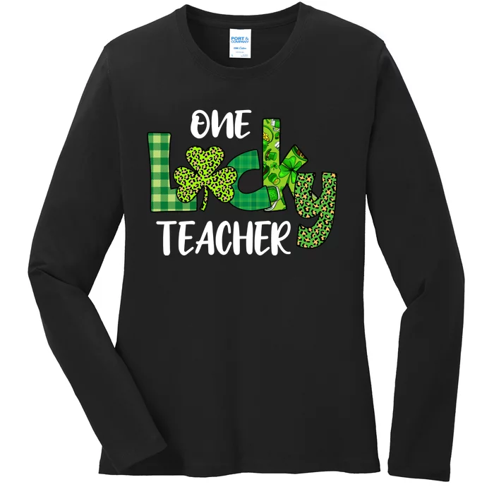 One Lucky Teacher St Ladies Long Sleeve Shirt