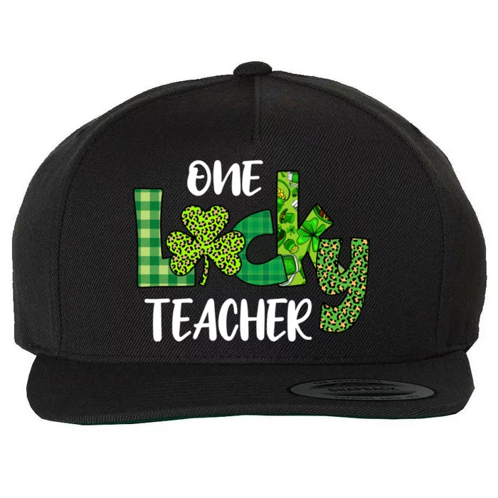 One Lucky Teacher St Wool Snapback Cap