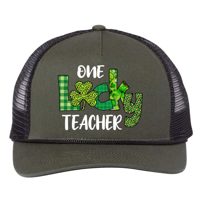 One Lucky Teacher St Retro Rope Trucker Hat Cap