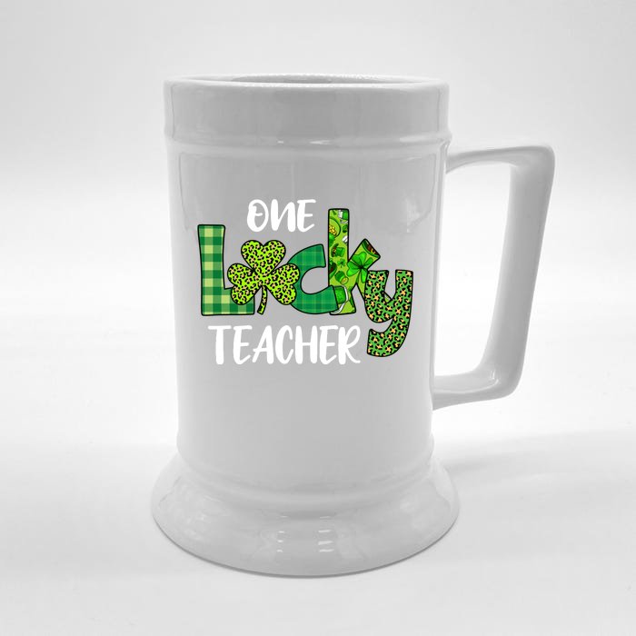 One Lucky Teacher St Front & Back Beer Stein