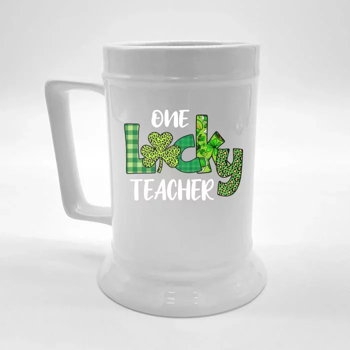 One Lucky Teacher St Front & Back Beer Stein