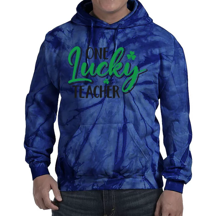 One Lucky Teacher, St Patrick's Day Tie Dye Hoodie