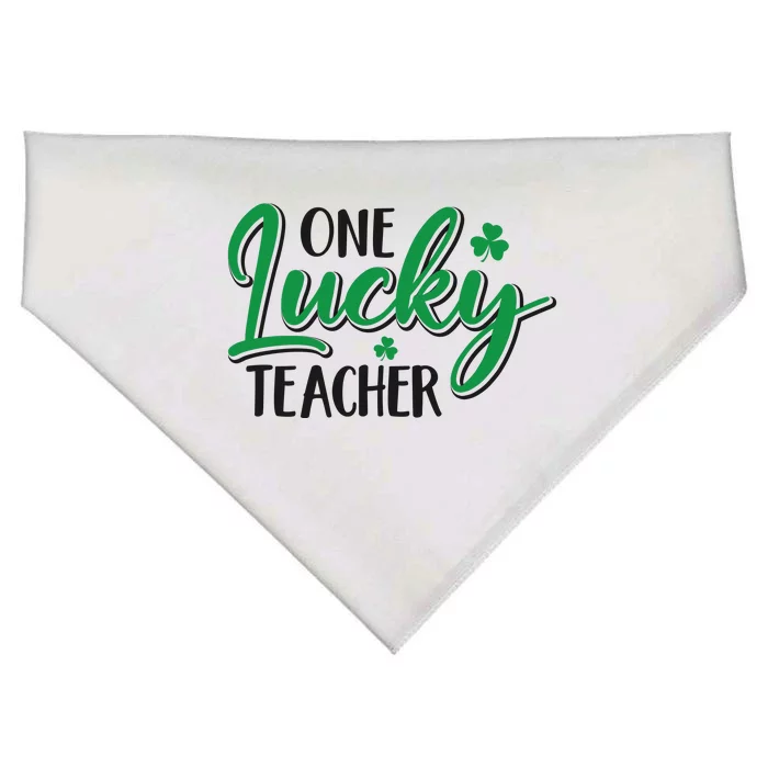 One Lucky Teacher, St Patrick's Day USA-Made Doggie Bandana