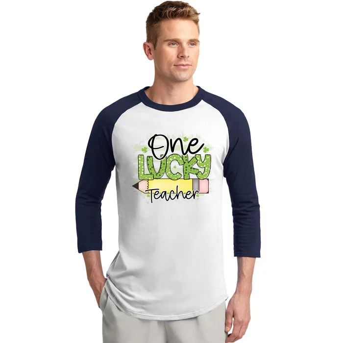 One Lucky Teacher Main File Baseball Sleeve Shirt