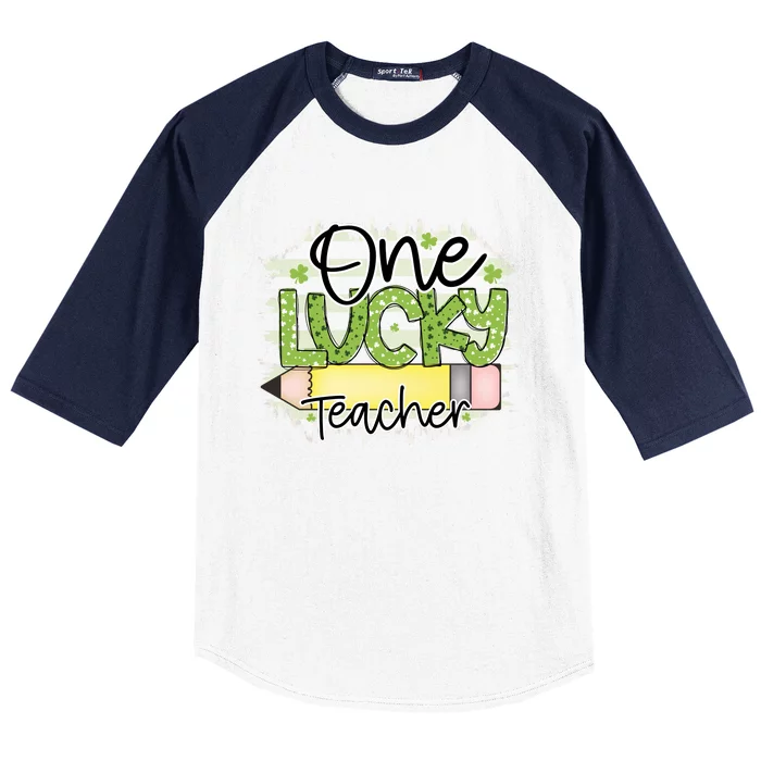 One Lucky Teacher Main File Baseball Sleeve Shirt