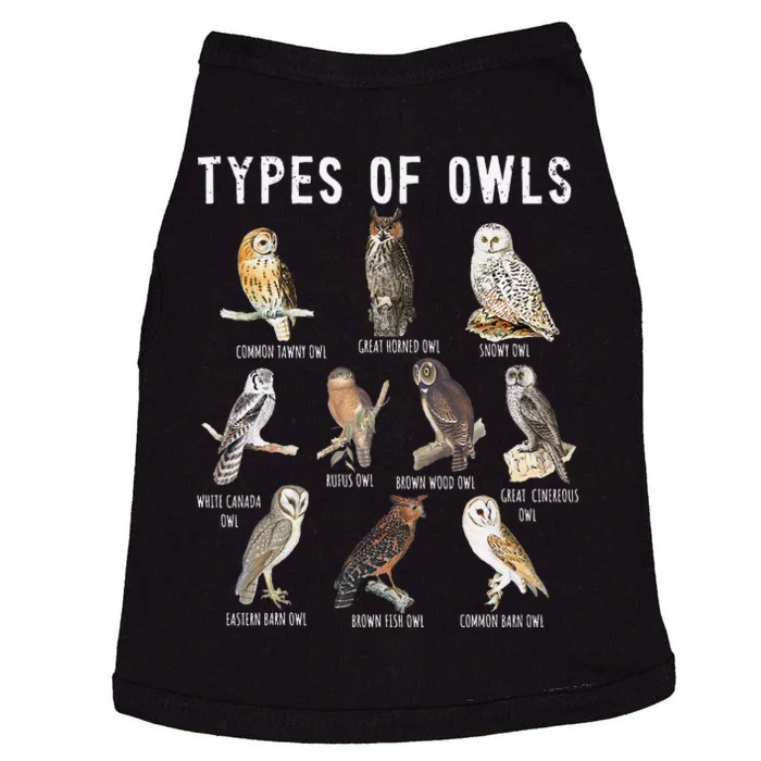 Owl Lover Types Of Owls Owls Of World Owl Doggie Tank