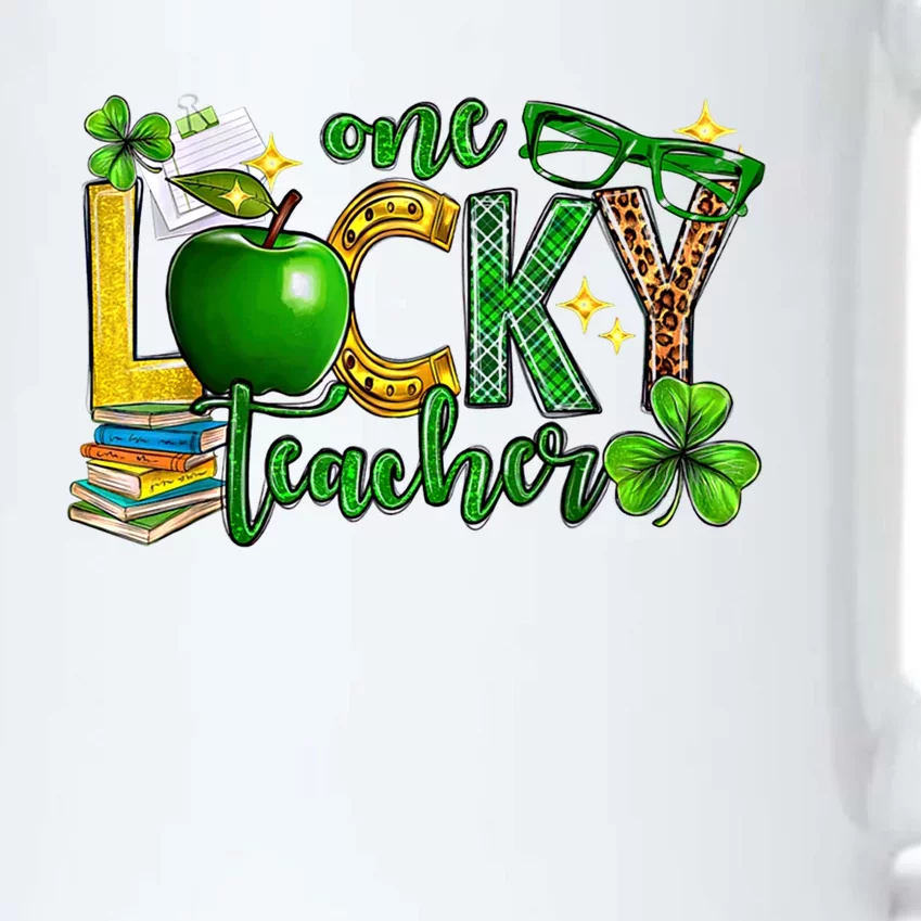 One Lucky Teacher Happy St Patrick's Day Shamrock Leopard Gift Black Color Changing Mug