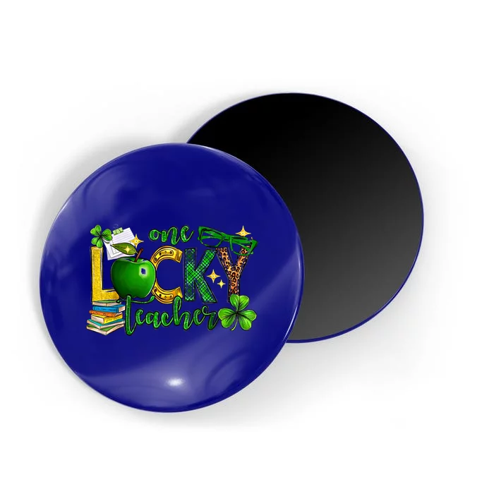 One Lucky Teacher Happy St Patrick's Day Shamrock Leopard Gift Magnet