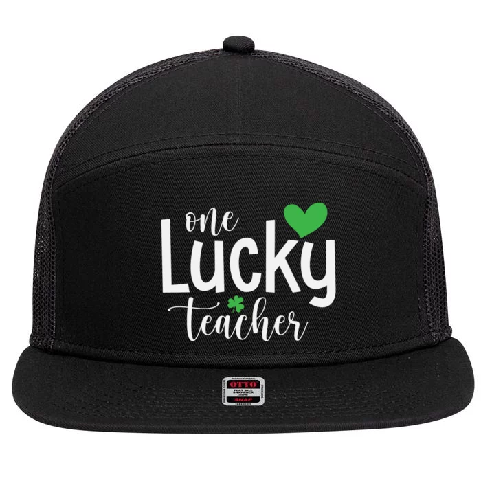 One Lucky Teacher 7 Panel Mesh Trucker Snapback Hat