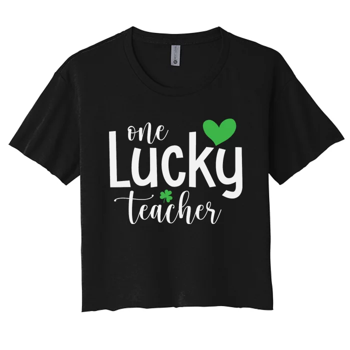 One Lucky Teacher Women's Crop Top Tee