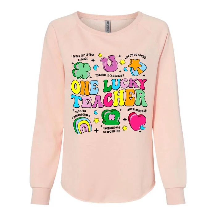 One Lucky Teacher Retro Teacher St Patricks Day Teaching Womens California Wash Sweatshirt