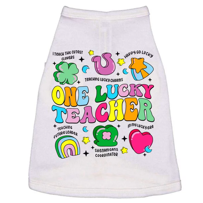 One Lucky Teacher Retro Teacher St Patricks Day Teaching Doggie Tank