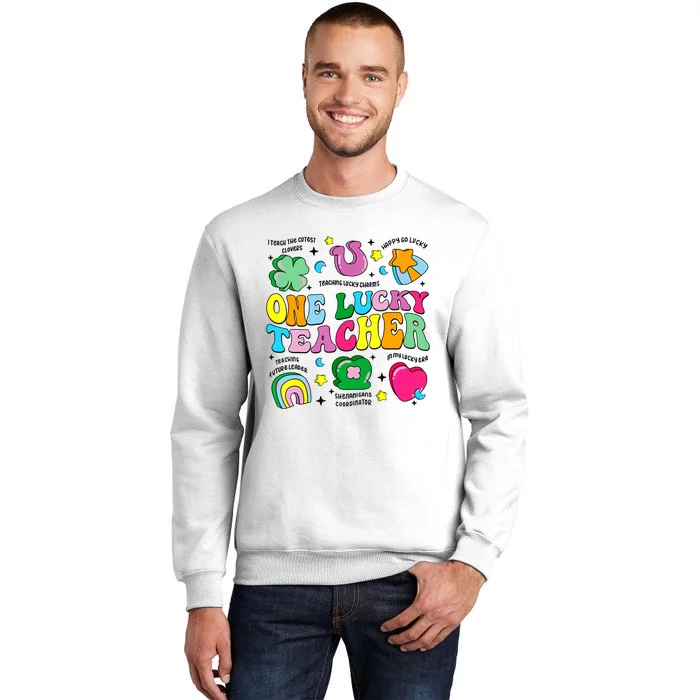 One Lucky Teacher Retro Teacher St Patricks Day Teaching Sweatshirt